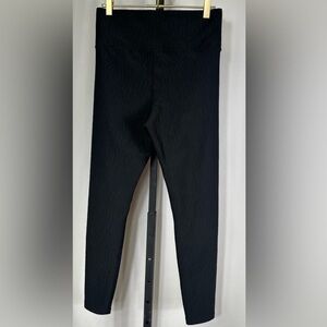 CUT THE FRILLS HIGH WAIST LEGGING Small BLACK Matte Zebra Texture NWOT 131